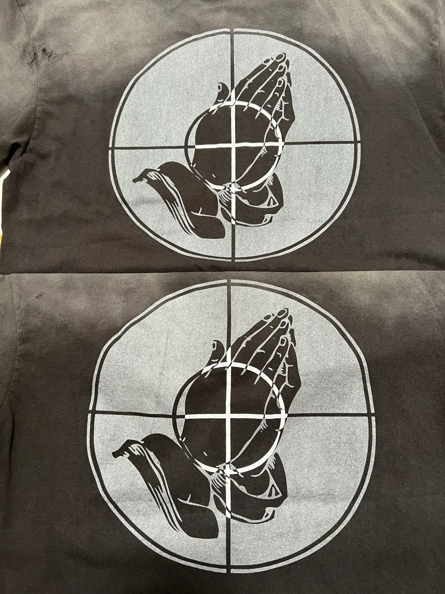 Washing/printing proofing SAINT Mxxxxxx × FEAR OF GOD FG_SS TEE/SNT OF GOD/BLK 25SS Heavy FOG joint model SAINT OF GOD prayer short-sleeved wash black S-XL